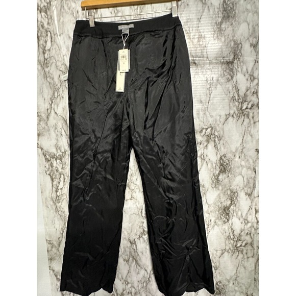 Ann Taylor NWT Margo Wool Spandex Black wide leg Pants Women size 8 - Picture 3 of 11